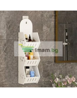 Стенен рафт за баня 3 реда органайзер за баня и кухня